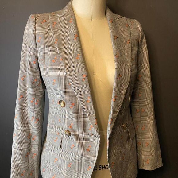 Brooks-Brothers Embroidered Plaid Blazer - Picture 1 of 7
